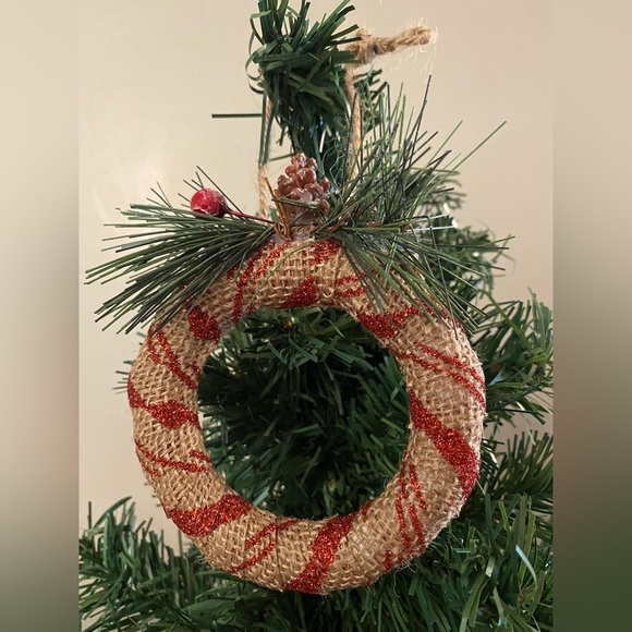 Other - Farmhouse burlap Christmas ornament. New